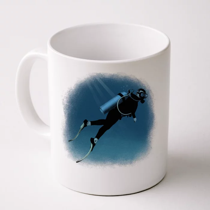 Scuba Diving Illustration Front & Back Coffee Mug