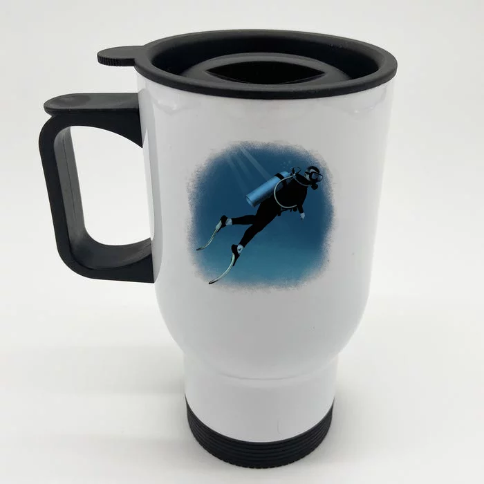 Scuba Diving Illustration Front & Back Stainless Steel Travel Mug