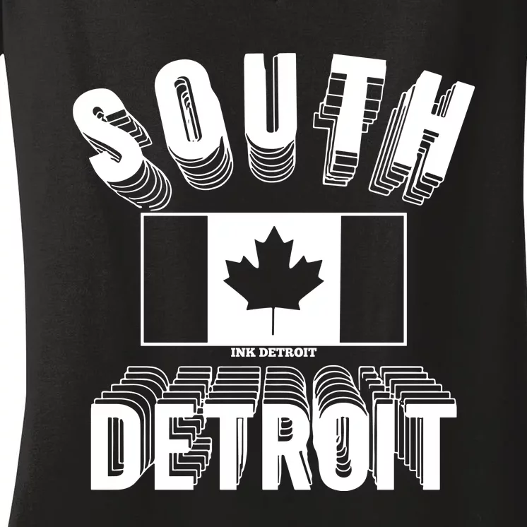 South Detroit Ink Detroit Women's V-Neck T-Shirt