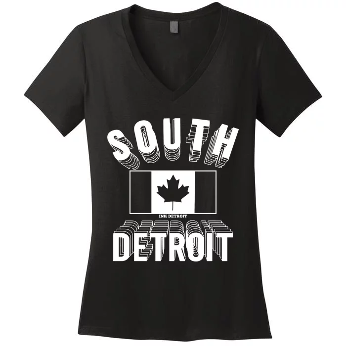 South Detroit Ink Detroit Women's V-Neck T-Shirt