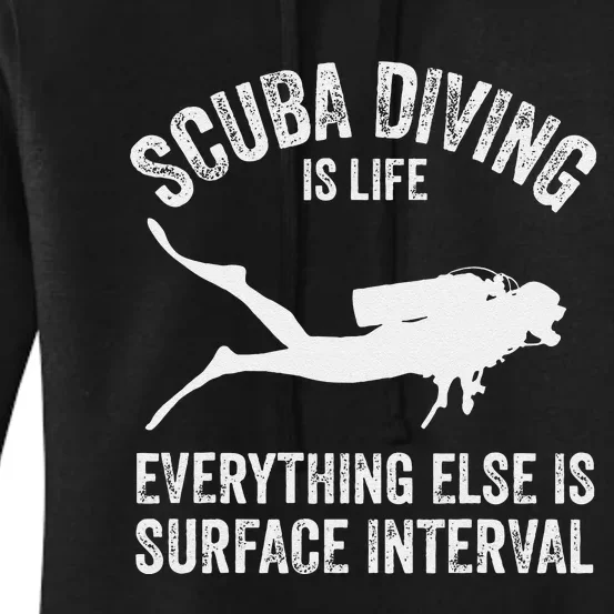 Scuba Diving Is Life Everything Else Is Surface Interval Women's Pullover Hoodie