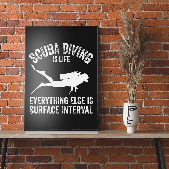 Scuba Diving Is Life Everything Else Is Surface Interval Poster