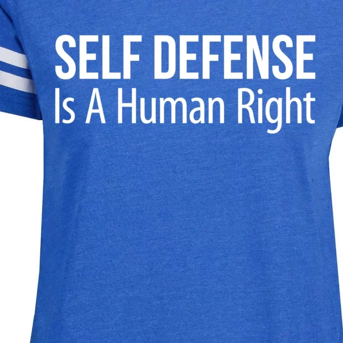 Self Defense Is A Hu Right Funny Gift Enza Ladies Jersey Football T-Shirt