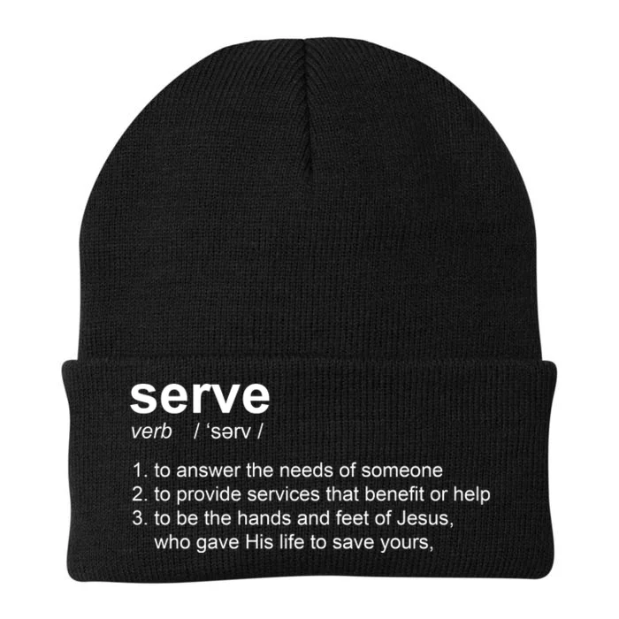 Serve Definition Jesus Christian Faith Knit Cap Winter Beanie