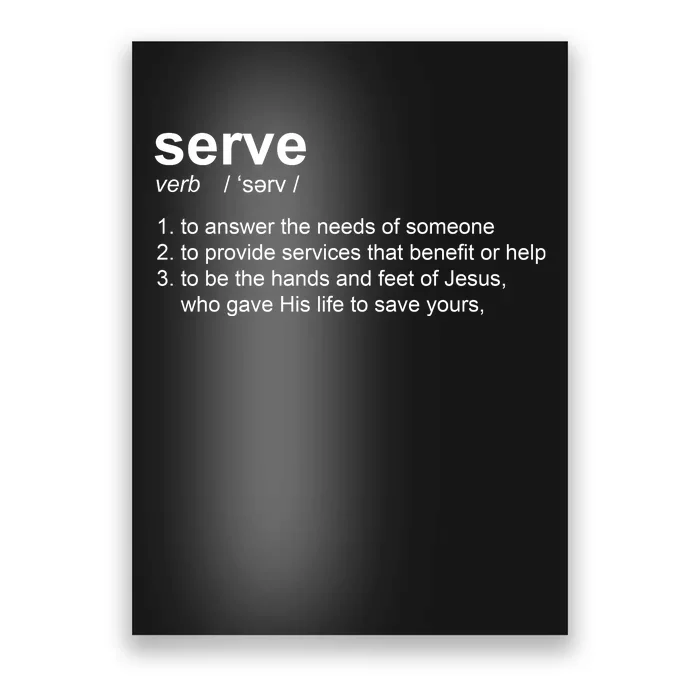 Serve Definition Jesus Christian Faith Poster