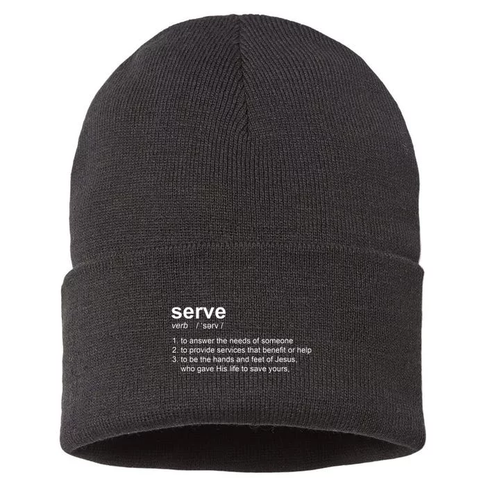 Serve Definition Jesus Christian Faith Sustainable Knit Beanie