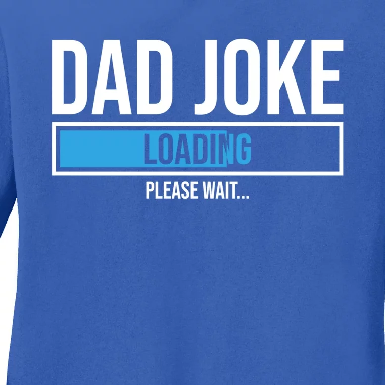 Superhero Dad Joke Loading Please Wait Papa Gift Ladies Long Sleeve Shirt