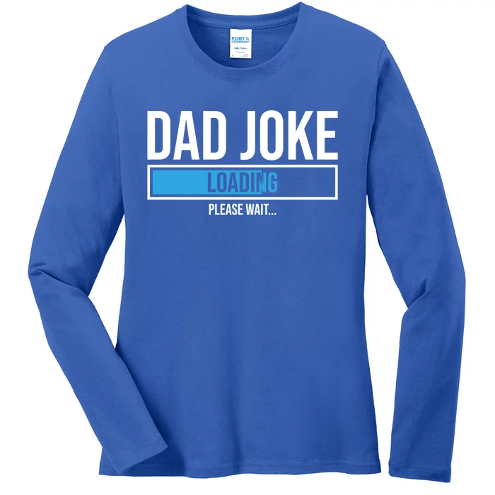 Superhero Dad Joke Loading Please Wait Papa Gift Ladies Long Sleeve Shirt