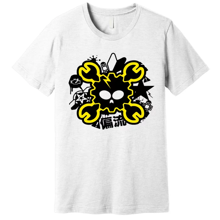 Skull Drift Japanese Kanji Jdm Car Auto Premium T-Shirt