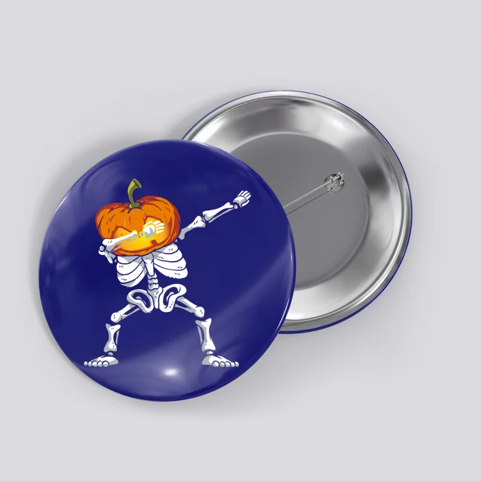 Skeleton Dabbing Jack O Lantern Dance Halloween Pumpkin Dab Gift Button