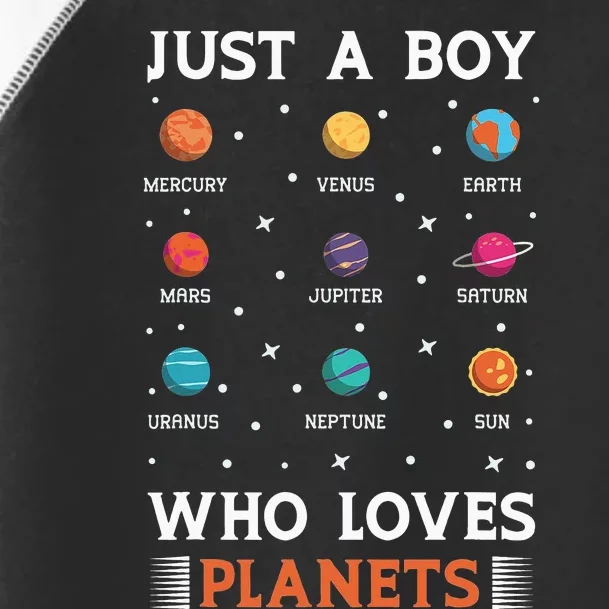 Space Design Just A Who Loves Planets Toddler Fine Jersey T-Shirt