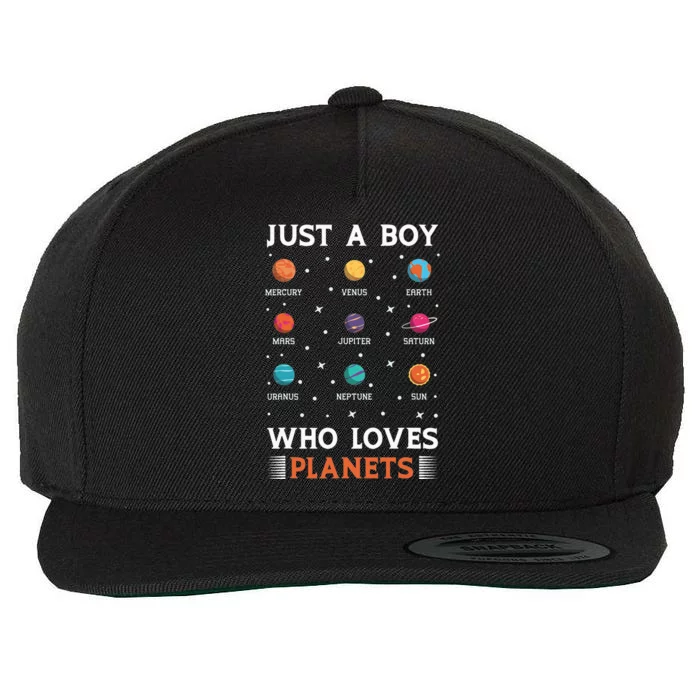 Space Design Just A Who Loves Planets Wool Snapback Cap