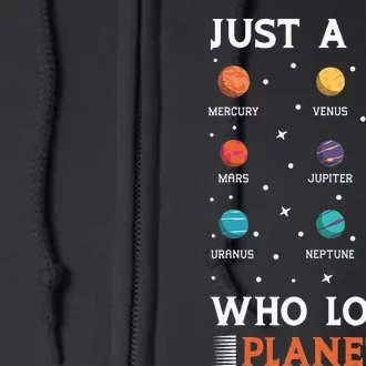 Space Design Just A Who Loves Planets Full Zip Hoodie