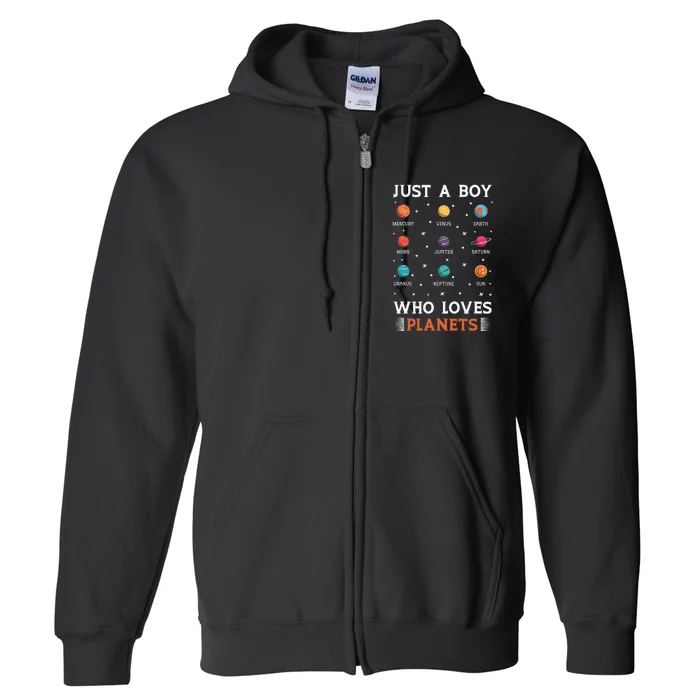 Space Design Just A Who Loves Planets Full Zip Hoodie