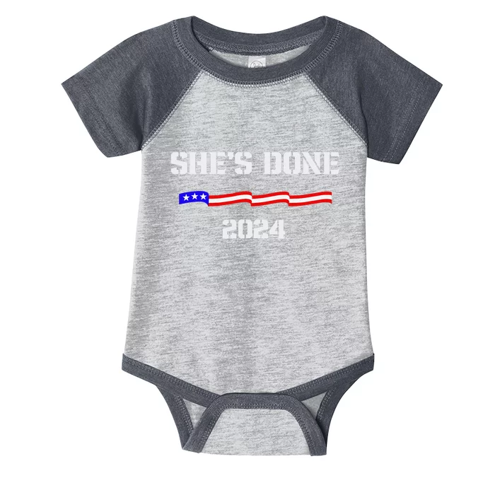 SheS Done Kamala Harris 79 Of Americans Trump President Infant Baby Jersey Bodysuit