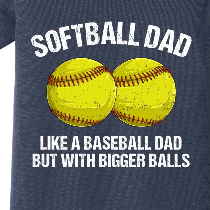 Softball Dad Like A Baseball Dad But With Bigger Balls Baby Bodysuit