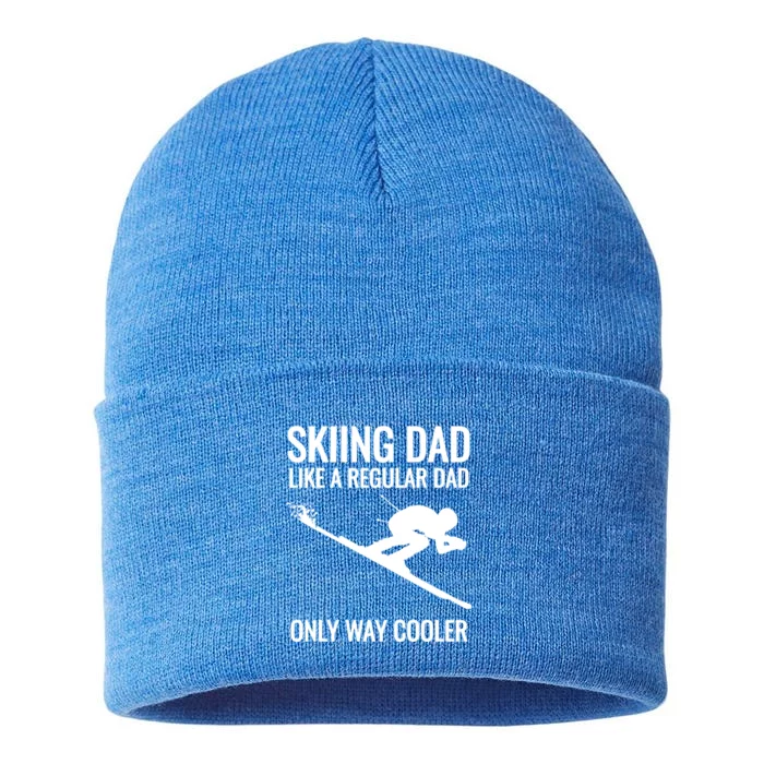 Skiing Dad Like A Regular Dad But Way Cooler Ski Gift Sustainable Knit Beanie