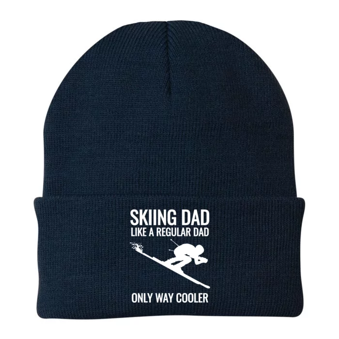 Skiing Dad Like A Regular Dad But Way Cooler Ski Gift Knit Cap Winter Beanie