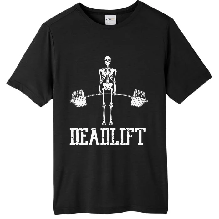 Skeleton Dead Lift Funny Halloween Lifting Weights Vintage ChromaSoft Performance T-Shirt