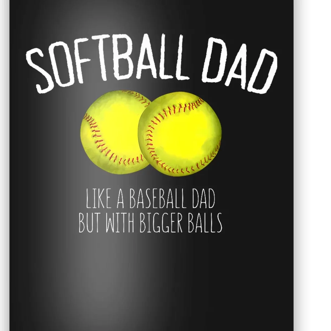 Softball Dad Like A Baseball Dad But With Bigger Balls Poster