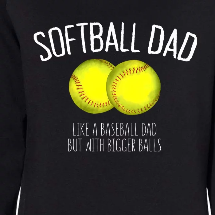 Softball Dad Like A Baseball Dad But With Bigger Balls Womens California Wash Sweatshirt