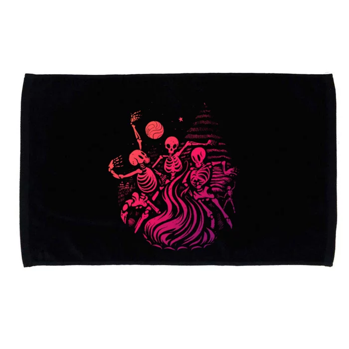 Skeleton Dancing Lazy Halloween Costume Funny Spooky Skull Gift Microfiber Hand Towel