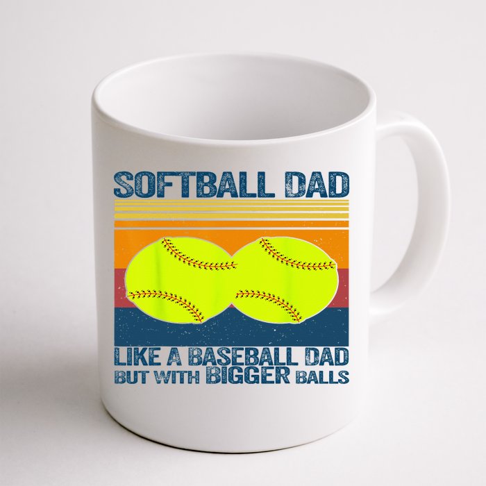 Softball Dad Like A Baseball Dad But With Bigger Balls Gifts Front & Back Coffee Mug