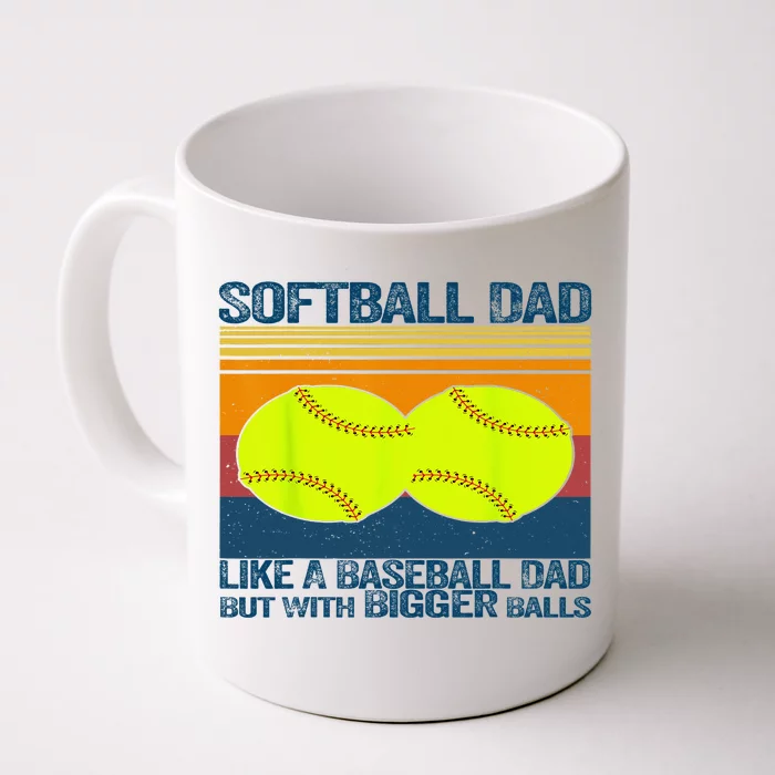 Softball Dad Like A Baseball Dad But With Bigger Balls Gifts Front & Back Coffee Mug