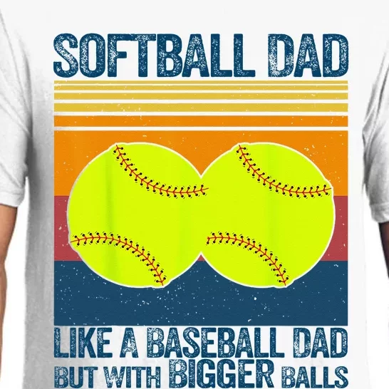 Softball Dad Like A Baseball Dad But With Bigger Balls Gifts Pajama Set