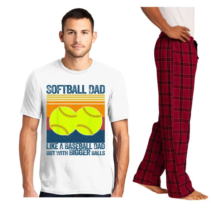 Softball Dad Like A Baseball Dad But With Bigger Balls Gifts Pajama Set