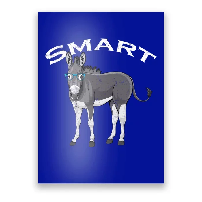 Smart Donkey Lover Sarcastic Adult Humor Blue Glasses Gift Poster