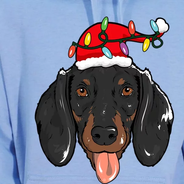 Santa Dachshund Light Christmas Meaningful Gift Unisex Surf Hoodie