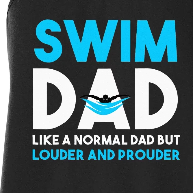 Swim Dad Like A Normal Dad But Cooler Swim Dad Definition Women's Racerback Tank