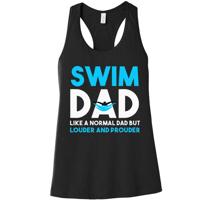 Swim Dad Like A Normal Dad But Cooler Swim Dad Definition Women's Racerback Tank