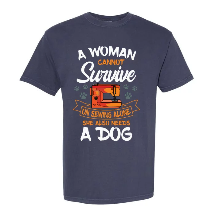 Sewing Dog Lover Sew Fabric Sewer Tailor Stitcher Sewist Garment-Dyed Heavyweight T-Shirt