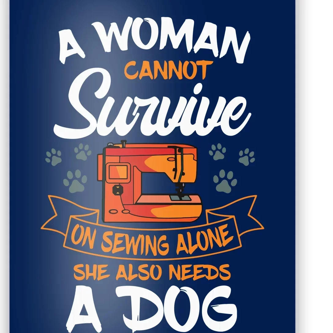 Sewing Dog Lover Sew Fabric Sewer Tailor Stitcher Sewist Poster