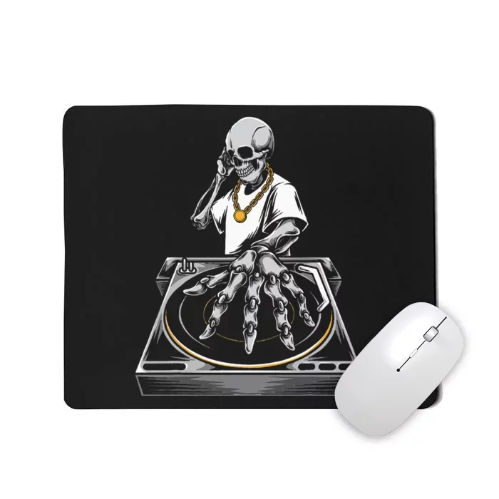 Skeleton DJ Lazy Halloween Costume Skull Disc Jockey Mousepad