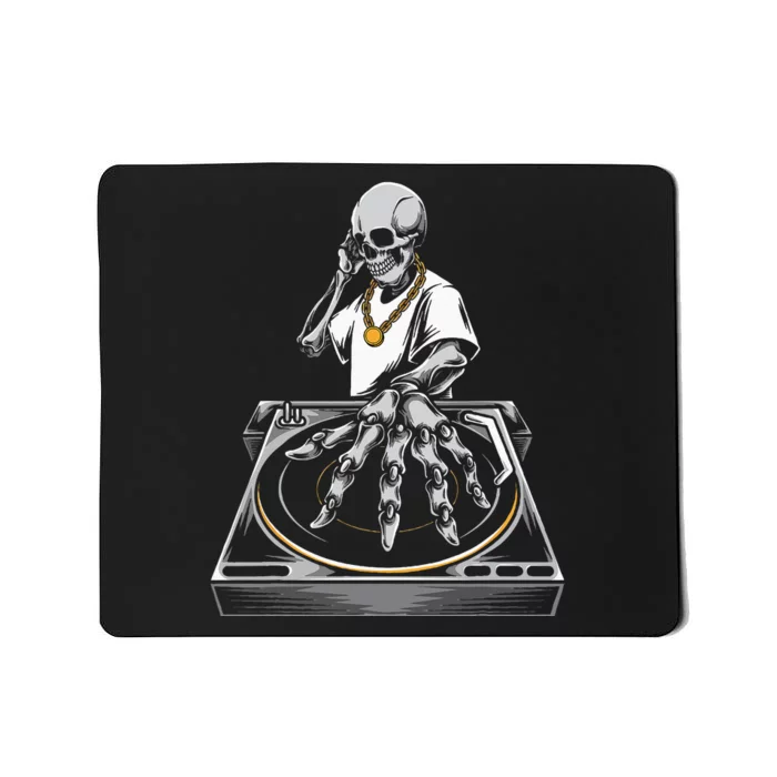 Skeleton DJ Lazy Halloween Costume Skull Disc Jockey Mousepad