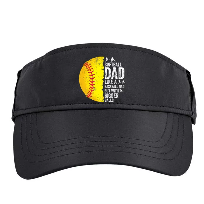 Softball Dad Like A Baseball Dad But With Bigger Balls Adult Drive Performance Visor