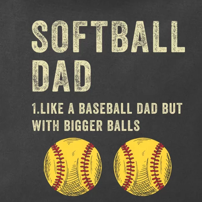 Softball Dad Like A Baseball Dad But With Bigger Balls Zip Tote Bag