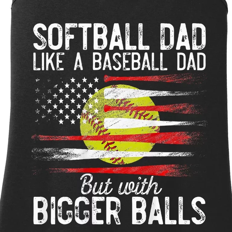 Softball Dad Like A Baseball Dad Definition Ladies Essential Tank