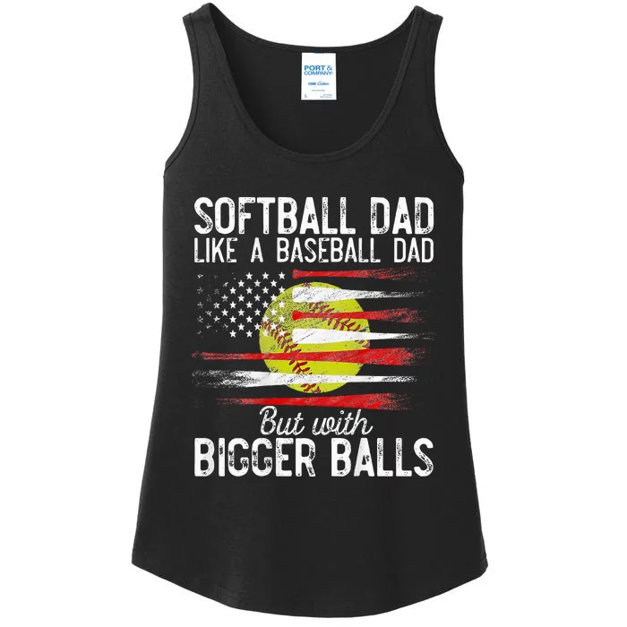 Softball Dad Like A Baseball Dad Definition Ladies Essential Tank