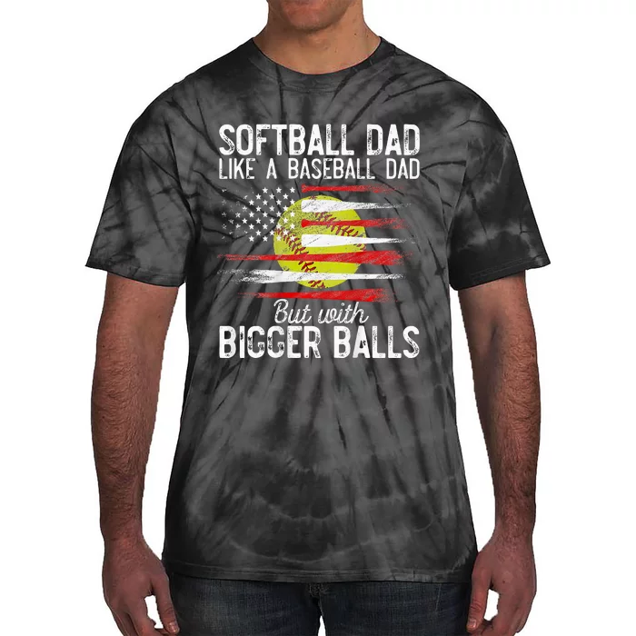 Softball Dad Like A Baseball Dad Definition Tie-Dye T-Shirt