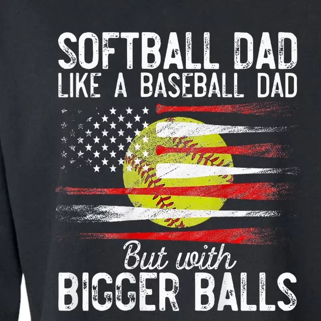 Softball Dad Like A Baseball Dad Definition Cropped Pullover Crew