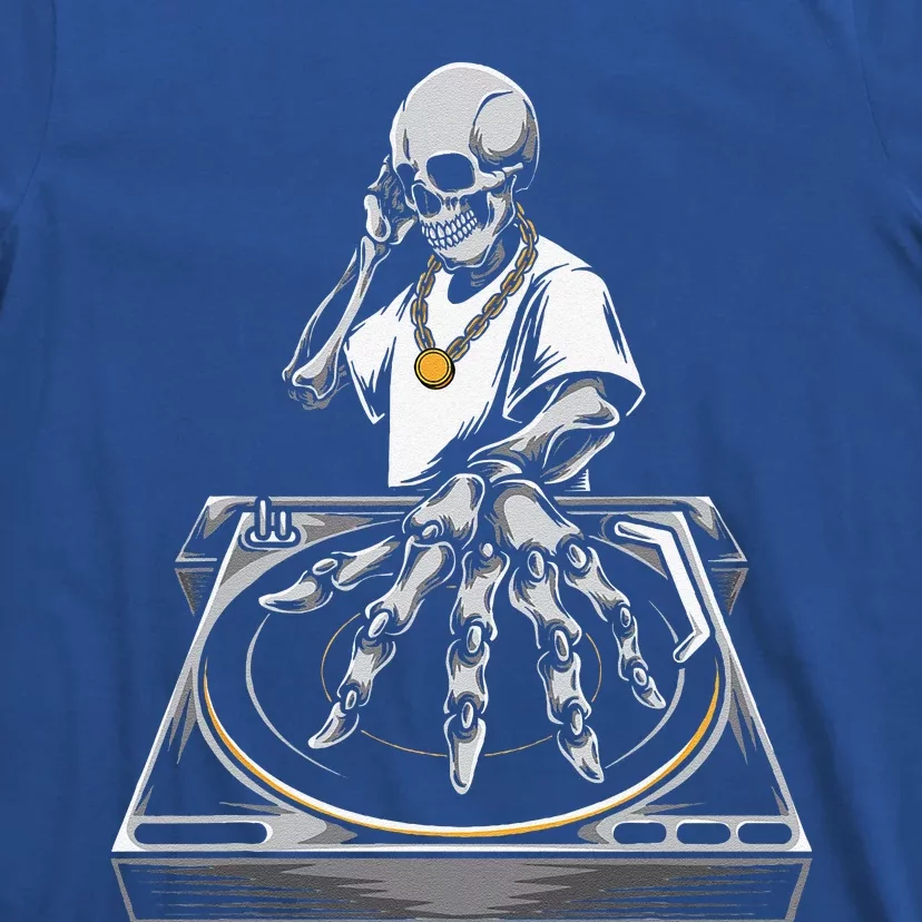 Skeleton DJ Lazy Halloween Costume Skull Disc Jockey T-Shirt