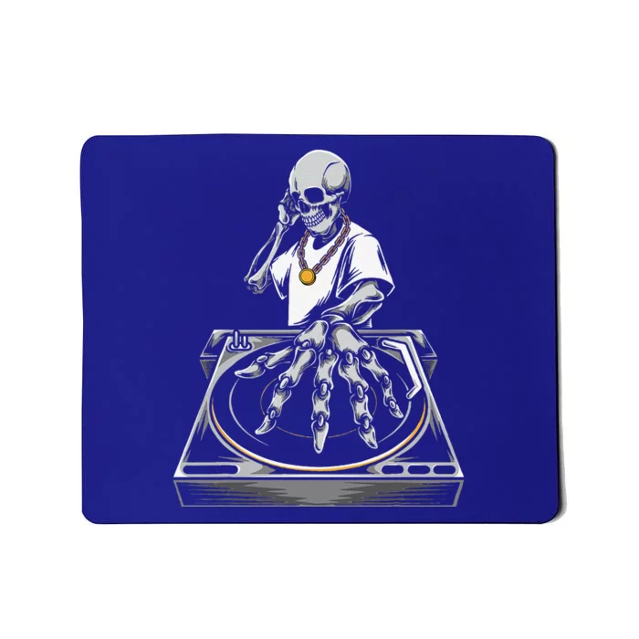 Skeleton DJ Lazy Halloween Costume Skull Disc Jockey Mousepad