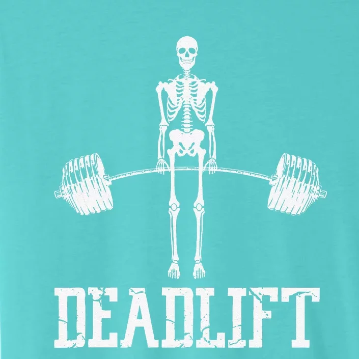 Skeleton Dead Lift Funny Halloween Lifting Weights Vintage ChromaSoft Performance T-Shirt