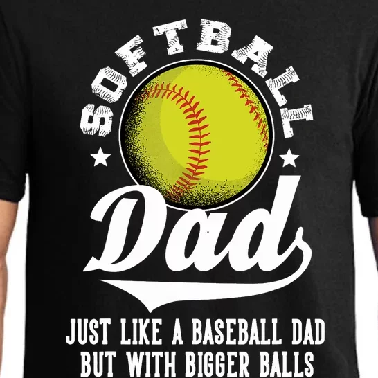 Softball Dad like a baseball dad with bigger Balls Softball Pajama Set