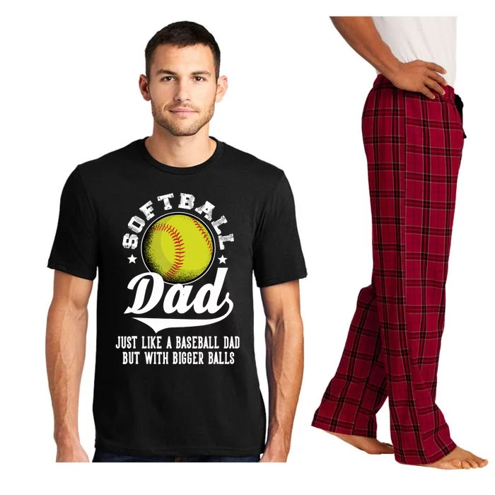 Softball Dad like a baseball dad with bigger Balls Softball Pajama Set