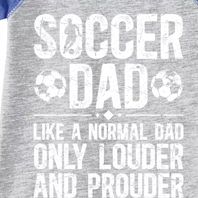 Soccer Dad Louder And Prouder Dad Of A Soccer Player Father Gift Infant Baby Jersey Bodysuit